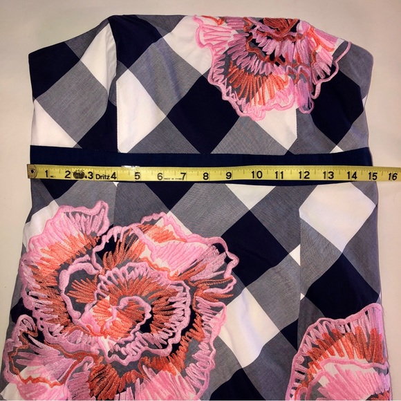 Vintage LILLY PULITZER Bowen Dress Gingham Embroidered Strapless Lined (6) - Picture 10 of 17